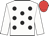 White body, black spots, white arms, red cap