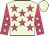 Beige body, rose stars, rose arms, beige stars, beige cap