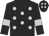 black, silver spots, silver armbands