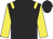 Black body, yellow epaulettes, yellow arms, black cap