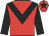 Red, black chevron & sleeves, black star on cap