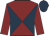 Dark blue & maroon diabolo, maroon sleeves, dark blue cap