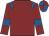 Maroon, royal blue epaulettes, royal blue armlet, quartered cap