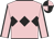 Pink, black triple diamond, black seams on sleeves, quartered cap