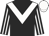 Black, white chevron, striped sleeves, white cap