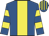 Royal blue, yellow stripe, hooped sleeves, striped cap