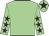Light green, black stars on sleeves, light green cap, black star