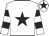 White, black star, hooped sleeves, black star on cap