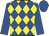 Royal blue and yellow diamonds, royal blue sleeves and cap