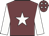 Garnet body, white star, white arms, garnet cap, white stars