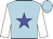 Light blue, blue star, white sleeves, light blue cap
