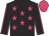 Black body, rose stars, black arms, rose seams, rose cap