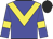Blue body, yellow chevron, blue arms, yellow armlets, black cap