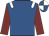 Royal blue, white epaulets, maroon sleeves, royal blue and white quartered cap