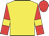 yellow, red sleeves, yellow armlets, red cap