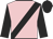 Pink, black sash, sleeves and cap