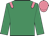 Emerald green, salmon epaulettes and cap