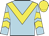 Light blue, yellow chevron, yellow chevrons on sleeves, yellow cap