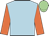 light blue, orange sleeves, light green cap