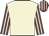 Beige body, garnet arms, beige striped, garnet cap, beige striped