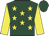 dark green, yellow stars, yellow sleeves, dark green cap