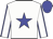 white, blue star, white sleeves, blue seams, blue cap