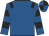 Royal blue, black epaulets, hoops on sleeves, quartered cap