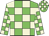 Green body, beige checked, green arms, beige checked, green cap, beige checked