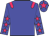 Big-blue body, rose epaulettes, big-blue arms, rose stars, big-blue cap, rose star