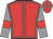 Red body, grey seams, grey arms, red armlets, red cap, grey spots