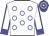 White, blue rings, white sleeves, blue seams and cuffs, blue and white hooped cap