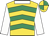 Gold, emerald chevrons, white sleeves and collar, gold and emerald quartered cap