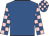 Royal blue, royal blue and pink check sleeves and cap