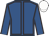 Royal blue, brown seams, white cap