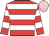 Red, white hoops, pink cap