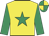 Yellow, emerald green star & sleeves, quartered cap