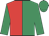 Emerald green & red halved, emerald green sleeves & cap