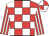 Red & white check, striped sleeves, quartered cap