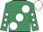 Emerald green, large white spots, white spots on sleeves, white cap