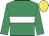 Emerald green, white hoop, emerald green sleeves, yellow cap