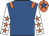 Royal blue, orange epaulettes, white sleeves, orange stars, orange cap, royal blue star