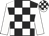 Black & white check, white sleeves, check cap