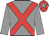 Grey, red cross sashes, red cap, grey star