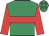 Emerald green, red hoop, red sleeves, emerald green cap, red stars