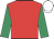 Red, emerald green sleeves, white cap