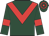 Dark green, red chevron, red armlet, hooped cap