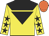 yellow, black yoke, black inverted triangle, stars on sleeves, orange cap