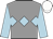 Grey, light blue triple diamond and sleeves, white cap