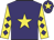 Purple, yellow star, yellow sleeves, purple diamonds, purple cap, yellow star