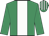 Emerald green, white panel, striped cap